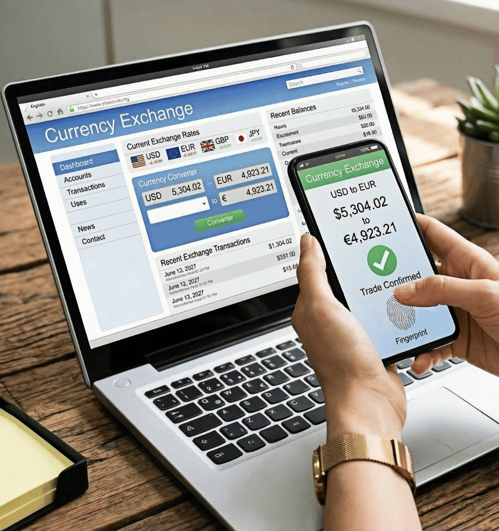 رسم توضيحي لوظيفة أخصائي تحويل عملات